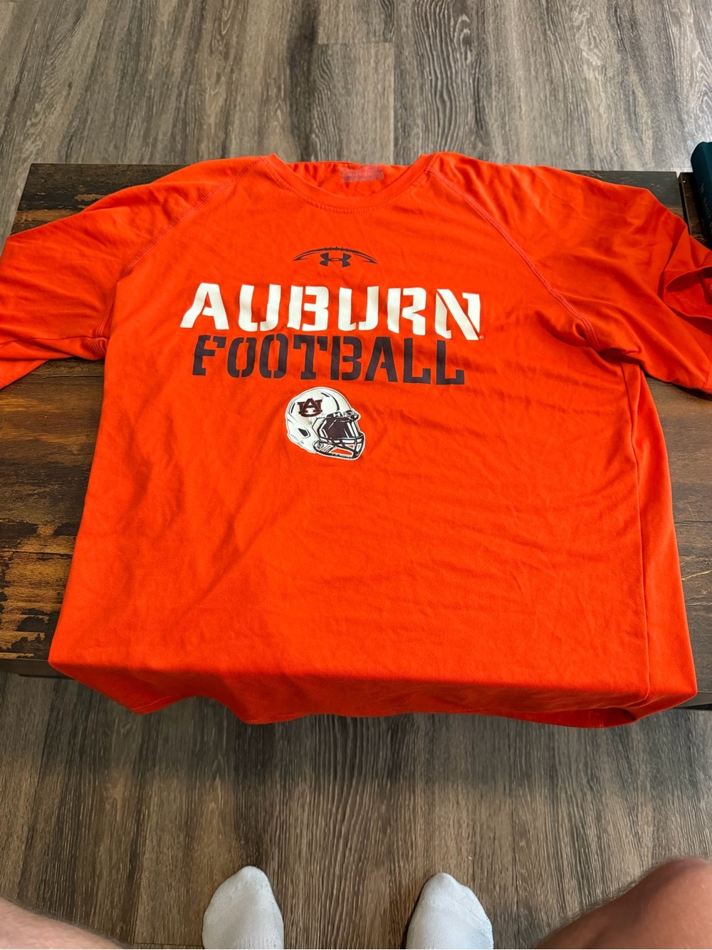 Under Armour Orange Auburn Football Short Sleeve Tee